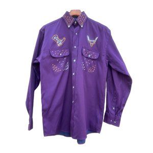 George Strait Wranger Rhinestone Mens Size Large Button Up Shirt Embellished